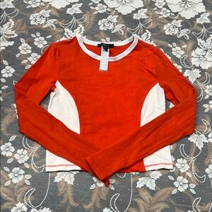 Forever 21 Orange and White Top